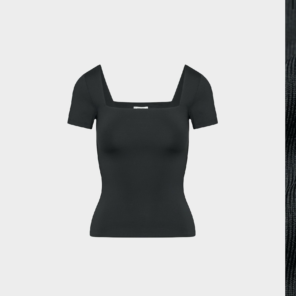 Babaton Black Square Neck Blouse